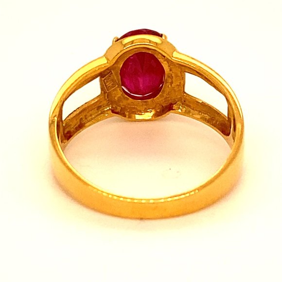 GIA Certified Ruby 2.66ct Solid 21K Gold Ring - Picture 5 of 9